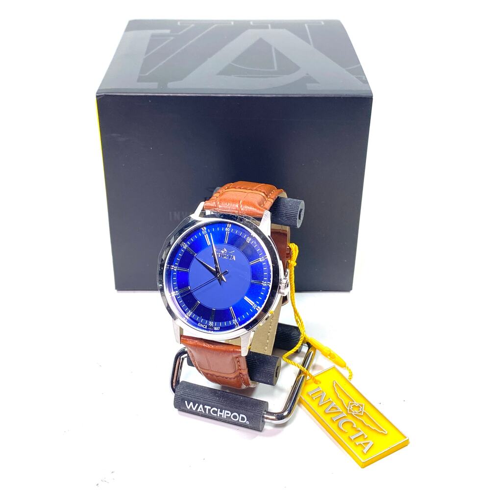 Invicta Celestial Watch Model 50459 Mens 43mm Brown Leather Strap WR 30M NEW